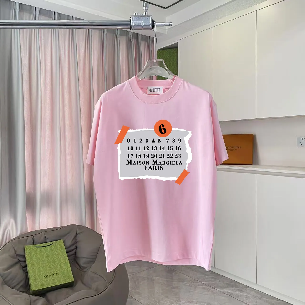 MM 6 2025 New Arrival logo 300g t Same Style Size：S M L XL XXL ：Black White Pink Red